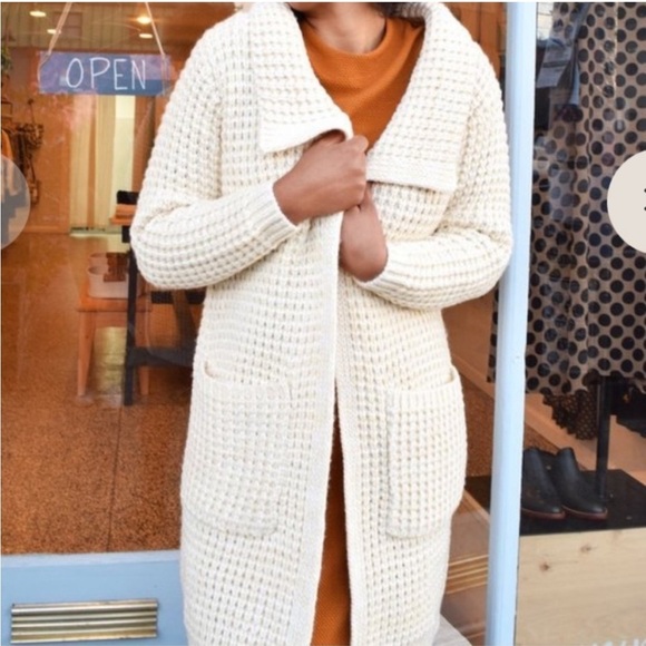 dRA Los Angeles Anthropologie Graham Chunky Knit Long Waffle Cardigan - Picture 7 of 10